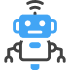 Robot in blue and black color